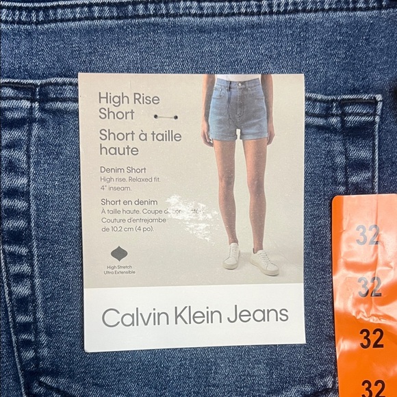 NWT Calvin Klein Blue High Rise Shorts sz 32 - Picture 9 of 9